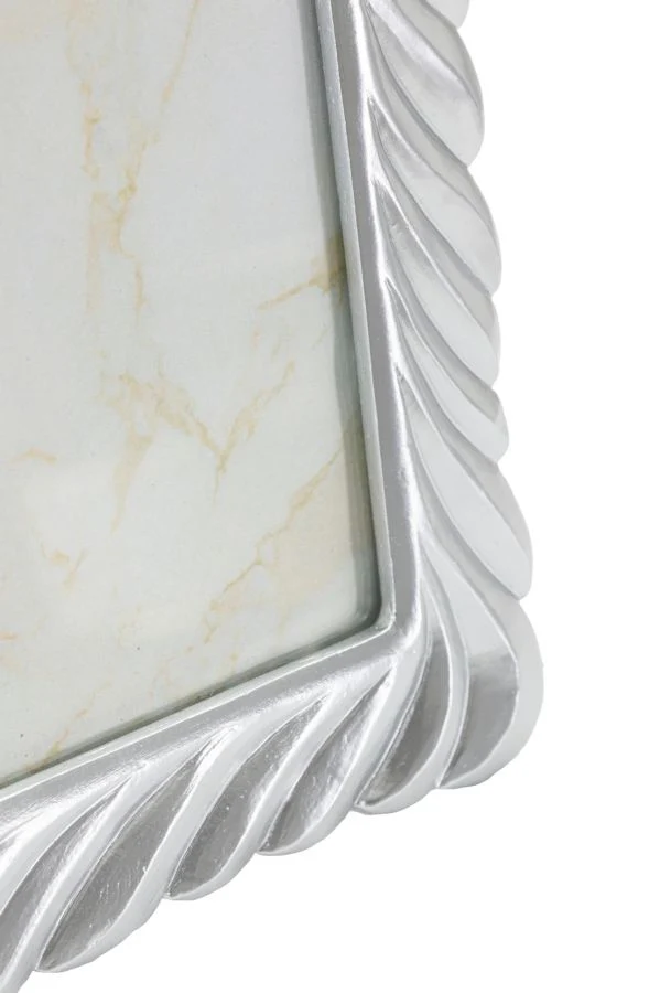Cornice Carvy 26,3x1,6x31,2 cm in Resina e Vetro Argento