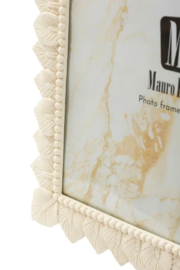 Cornice Light Leaf 26,9x1,8x31,8 cm in Resina e Vetro Crema