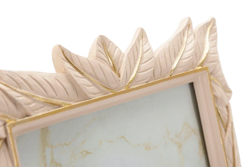 Cornice Leaffy 21,2x1,7x26,8 cm in Resina e Vetro Crema