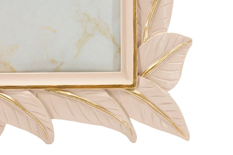 Cornice Leaffy 21,2x1,7x26,8 cm in Resina e Vetro Crema