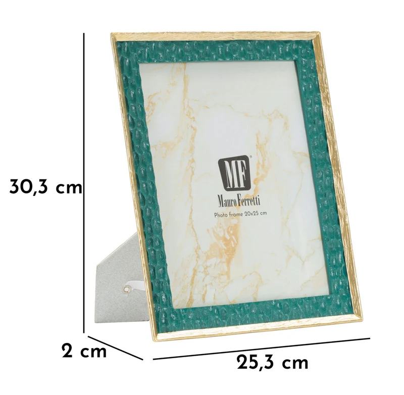 Cornice Grent 35,3x2x30,3 cm in Resina e Vetro Verde e Oro