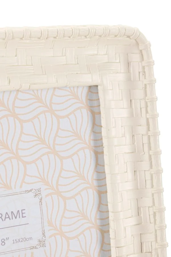 Cornice Bamboo Style 20,5x2x25,5 cm in Resina e Vetro Crema