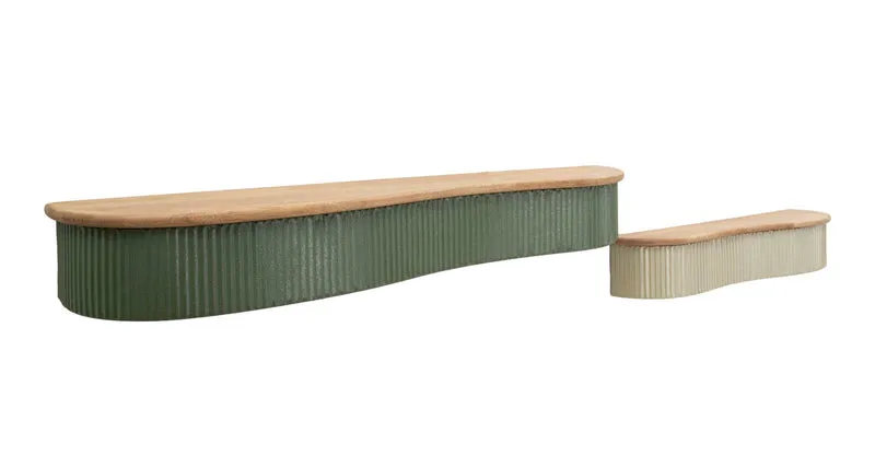 Mensole Frankfurt Coppia 86x18x12 cm in Gomma e Metallo