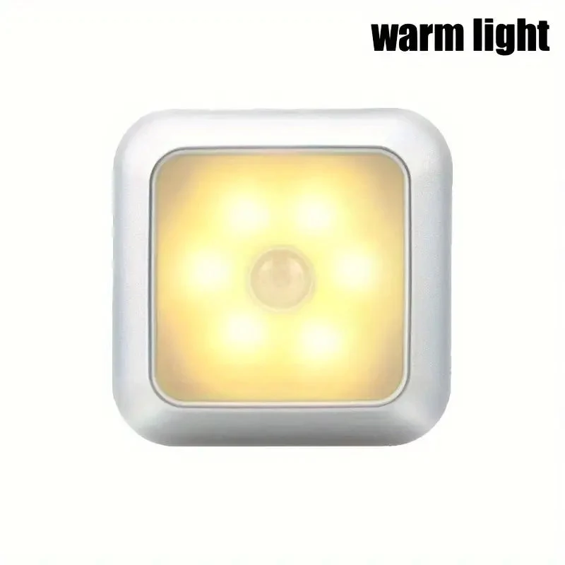 AuroraGlow – Draadloos 6-LED nachtlicht met bewegingssensor voor trap en kast