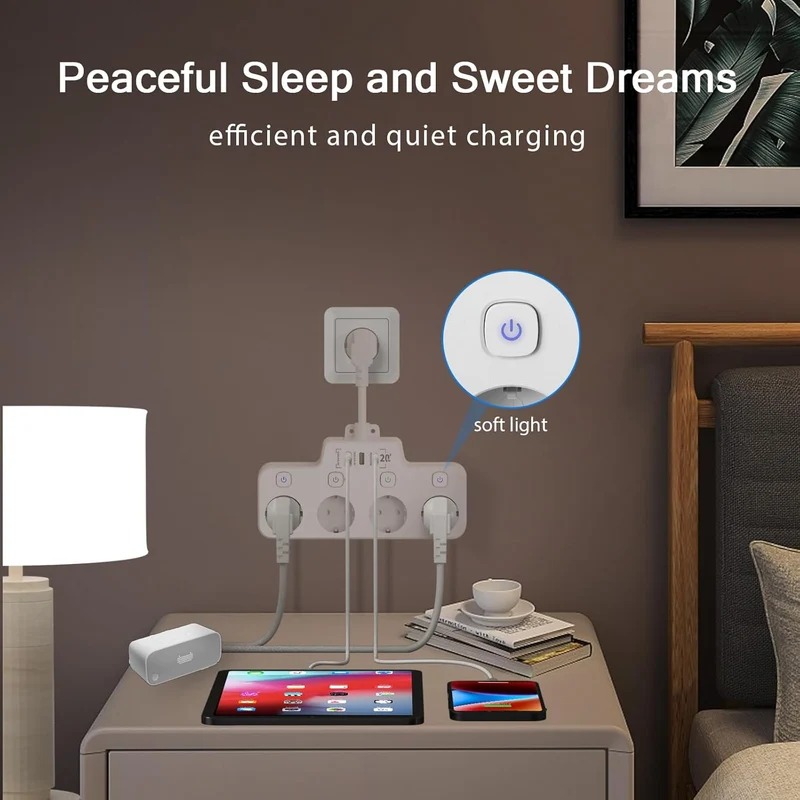 Voltura – Draaibare stekkerdoos met USB-A & USB-C – Wandmontage