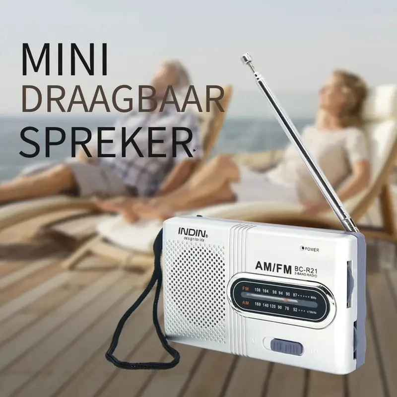 SoundWay Draagbare AM/FM Radio – Stereo Speaker & Koptelefoonaansluiting