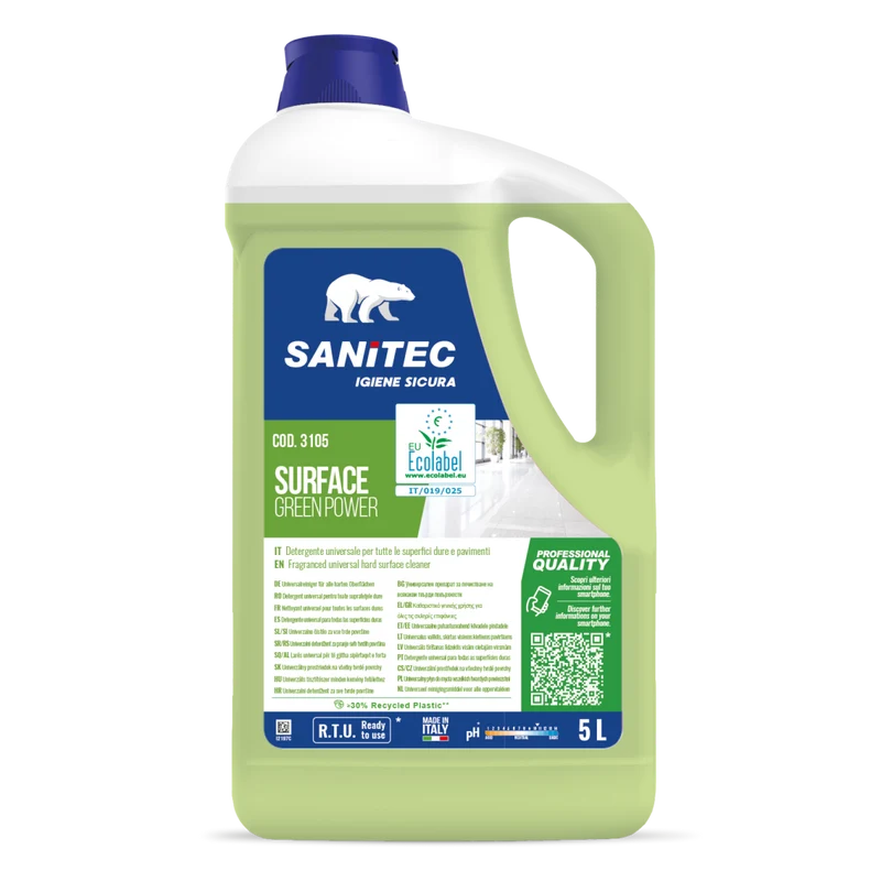 Detergente Ecolabel per pavimenti Sanitec Surface Green Power 2x5 litri DISPONIBILE IN 7 GIORNI LAVORATIVI