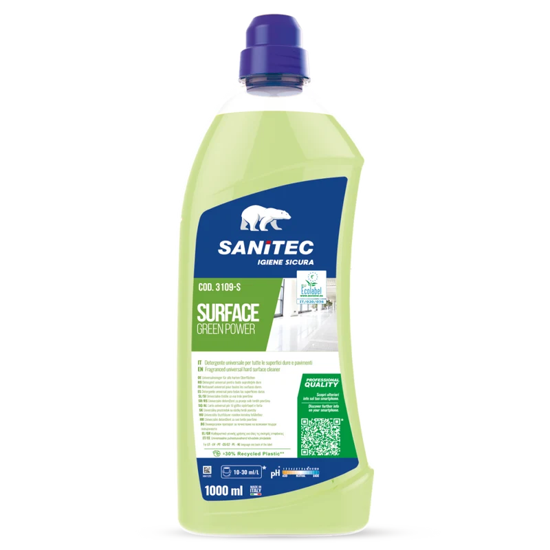 Detergente Ecolabel per pavimenti Sanitec Surface Green Power 1 litro DISPONIBILE IN 7 GIORNI LAVORATIVI
