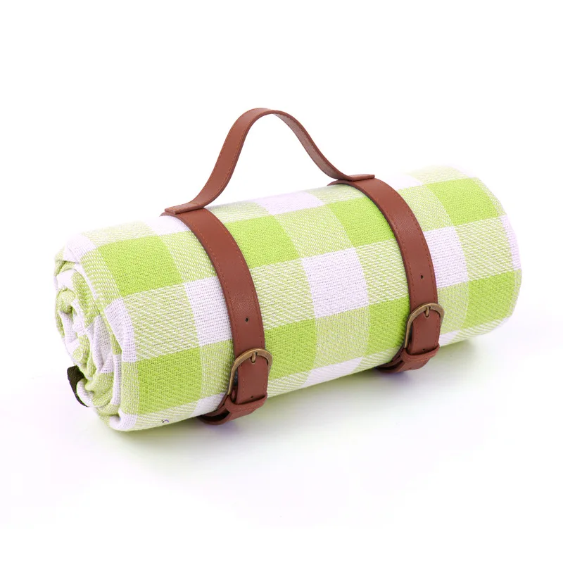 Compact Foldable Waterproof Picnic Blanket in Checkered Pattern