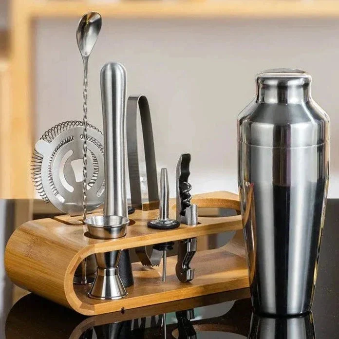 BarCraft Cocktailset – 10-delige RVS Shakerset voor Thuis
