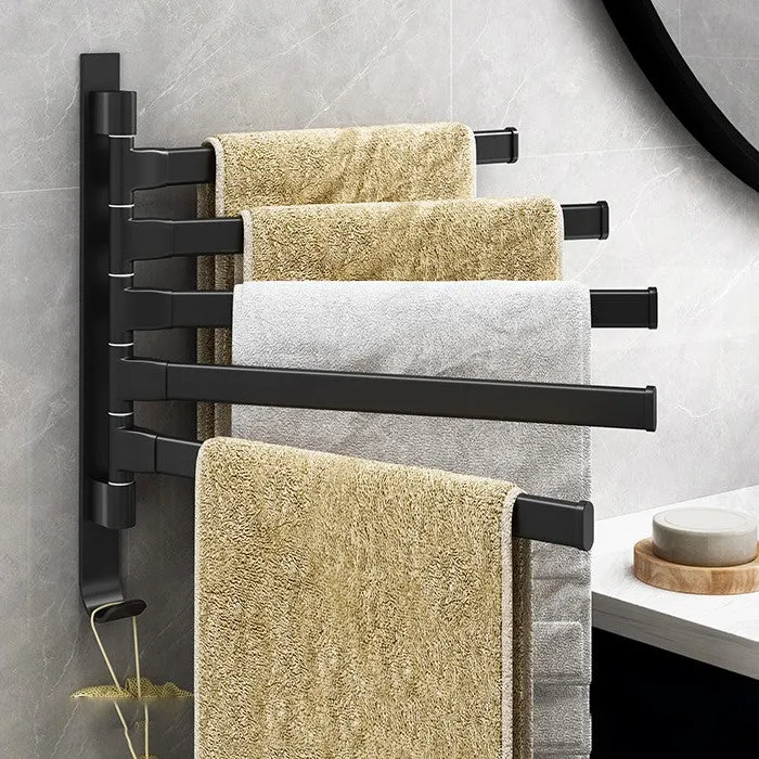 Tidyrack – Handdoekenrek met 5 draaibare armen in matzwart design