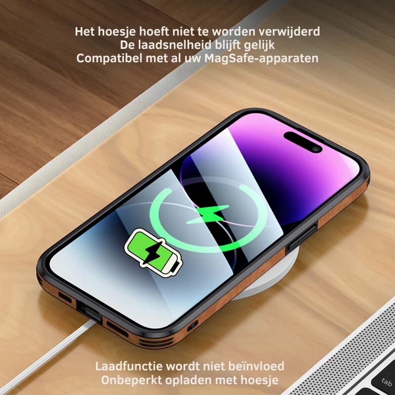 iPhone hoesje MagSafe – Magnetisch telefoonhoesje met suède-look
