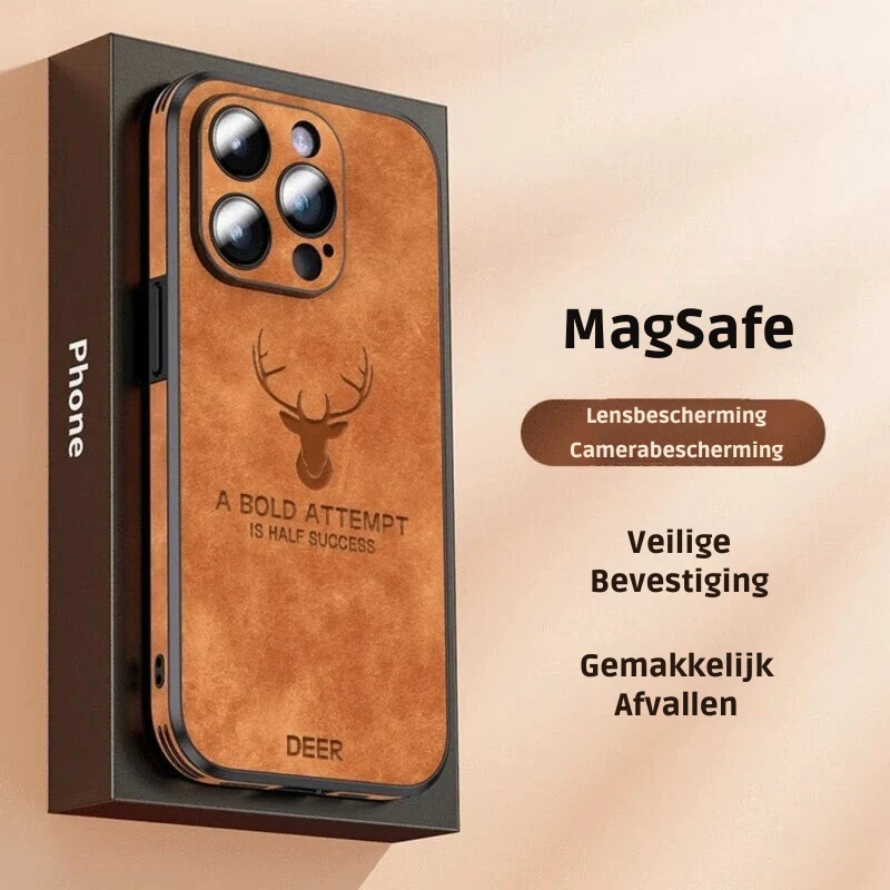 iPhone hoesje MagSafe – Magnetisch telefoonhoesje met suède-look