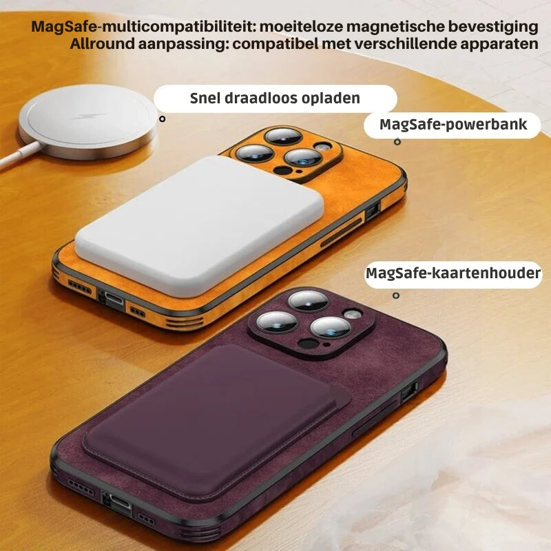 iPhone hoesje MagSafe – Magnetisch telefoonhoesje met suède-look