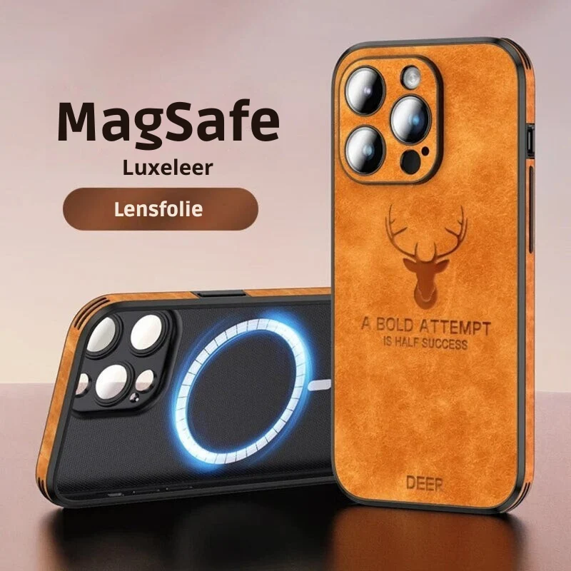 iPhone hoesje MagSafe – Magnetisch telefoonhoesje met suède-look