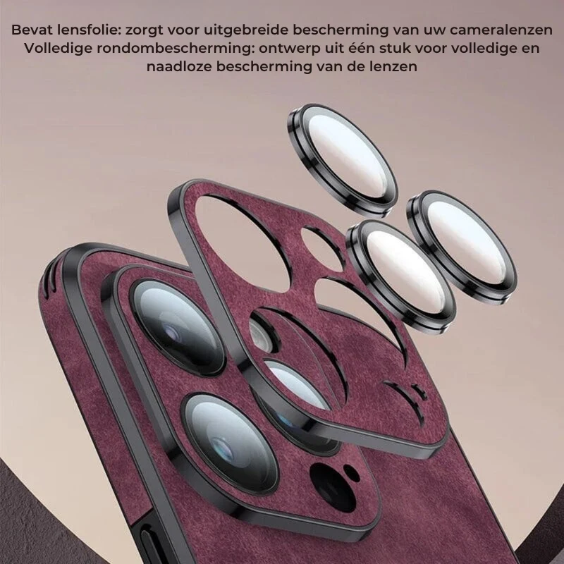 iPhone hoesje MagSafe – Magnetisch telefoonhoesje met suède-look