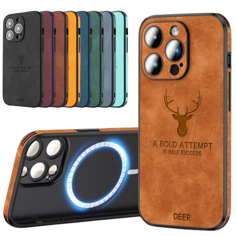 iPhone hoesje MagSafe – Magnetisch telefoonhoesje met suède-look