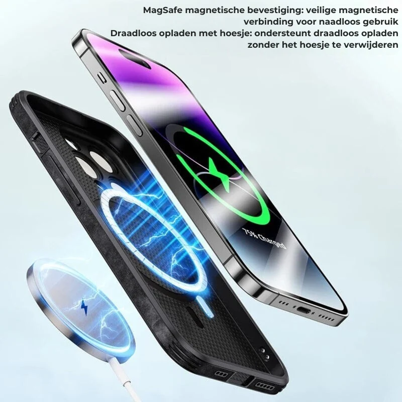 iPhone hoesje MagSafe – Magnetisch telefoonhoesje met suède-look