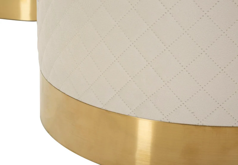 Set 3 Pezzi Pouf con Contenitore Shop Ø60x80 cm - Ø50x60 cm - Ø40x40 cm in Pino e MDF e Metallo