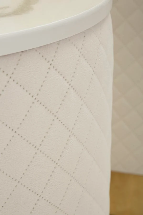 Set 3 Pezzi Pouf con Contenitore Shop Ø60x80 cm - Ø50x60 cm - Ø40x40 cm in Pino e MDF e Metallo