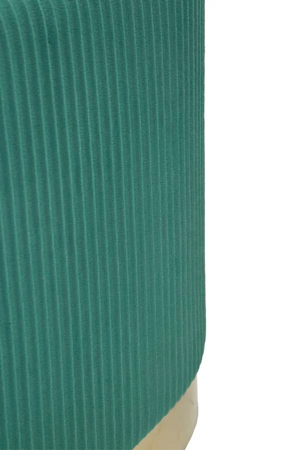 Panca con Contenitore e Sgabelli Shopy Verde Set 3 Pz 80x37x42 cm - Ø29x35 cm in Ferro e MDF e Spugna e Poliestere Verde e Oro