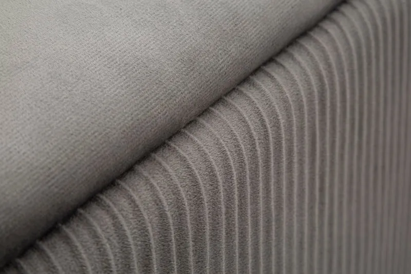 Panca con Contenitore e Sgabelli Shopy Grigia Set 3 Pz 80x37x42 cm - Ø29x35 cm in Ferro e MDF e Spugna e Poliestere Grigio e Oro