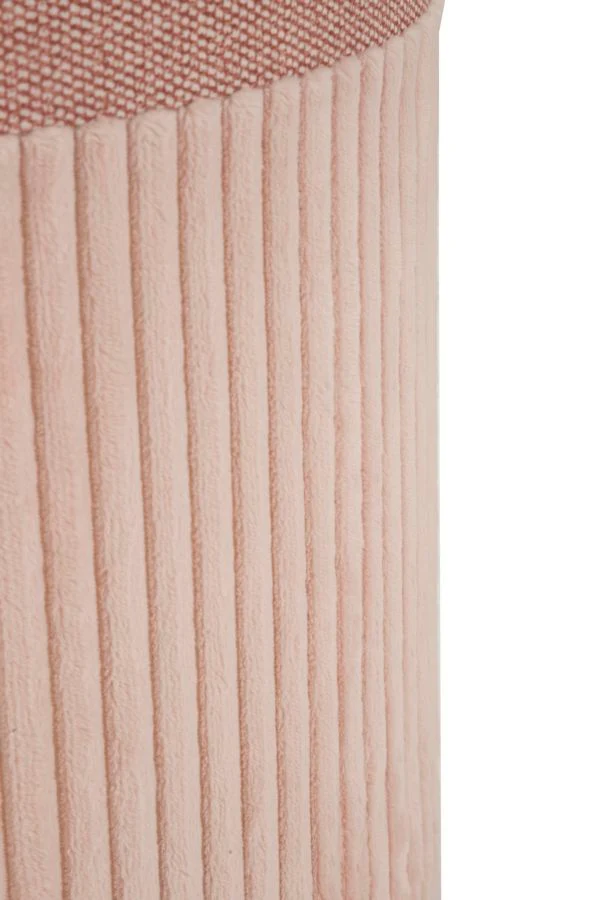 Puff con Contenitore Cortina Rosa Set 3 Pz Ø40,5x49,5 cm - Ø35x42 cm - Ø31x38 cm in MDF e Spugna e Poliestere Rosa
