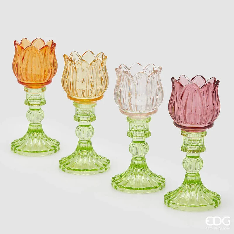 PORTACANDELA TULIPANO SPRING H17,5XD8 COLORI ASSORTITI
