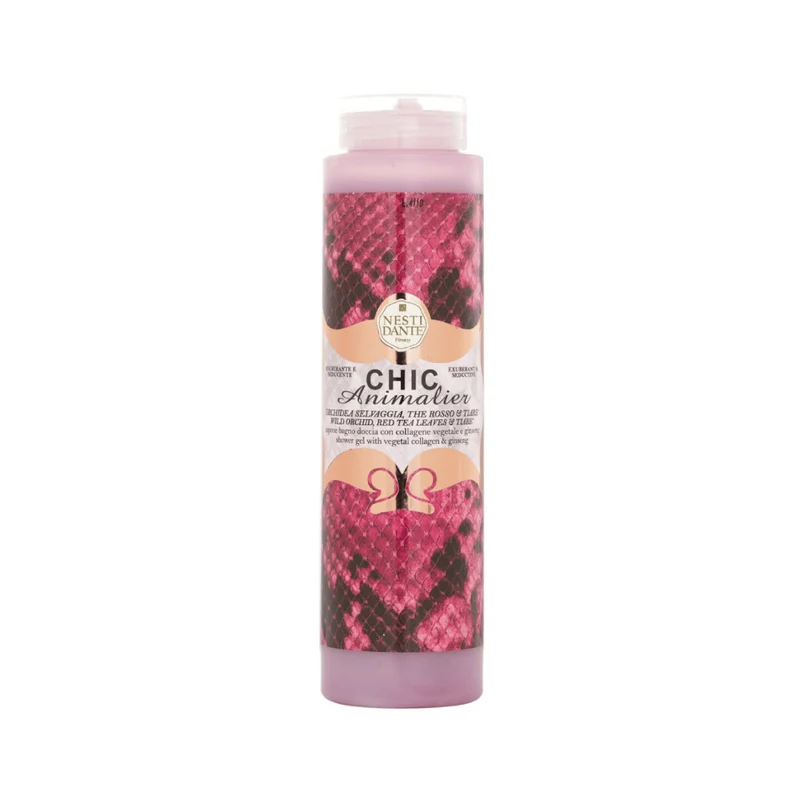 SAPONE BAGNO DOCCIA CHIC ANIMALIER 300ML - ORCHIDEA SELVAGGIA, THE' ROSSO E TIARE'