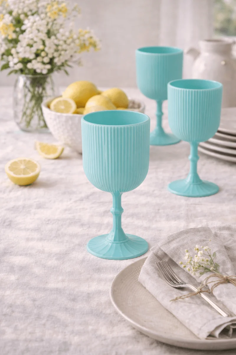 Vasetto decorativo turchese H17cm