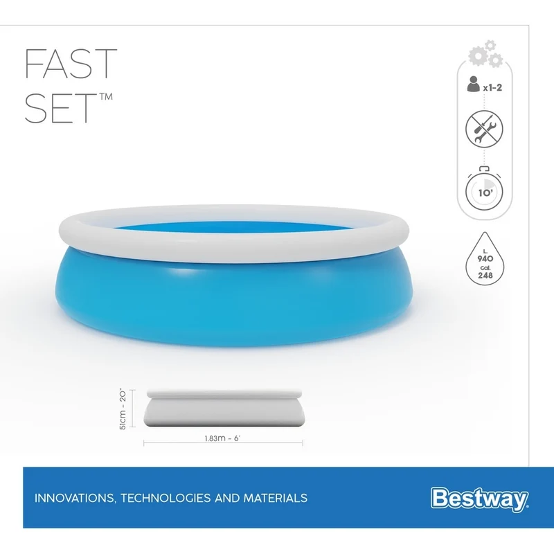 Bestway Piscina Fast Set 940L 183X51Cm
