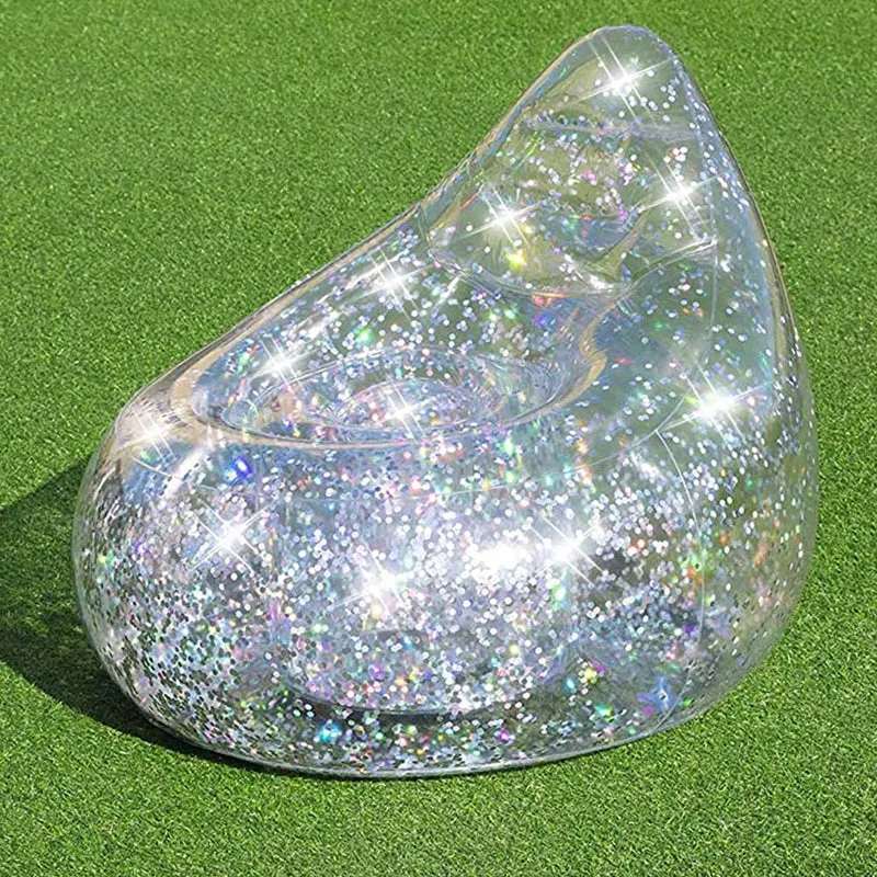 Bestway 75105 Poltroncina Pouf Gonfiabile Glitter Dream Per Bambini Argento