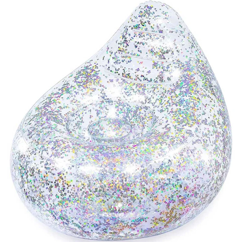 Bestway 75105 Poltroncina Pouf Gonfiabile Glitter Dream Per Bambini Argento