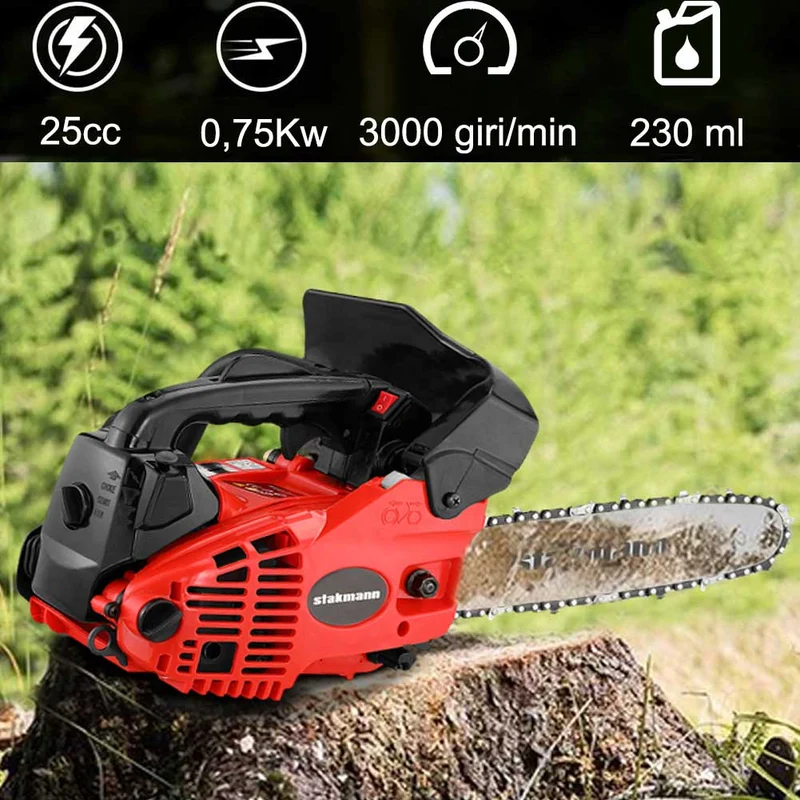 Motosega a Scoppio Benzina Sega a Catena Lama Taglia Rami Legna 25,4 cc