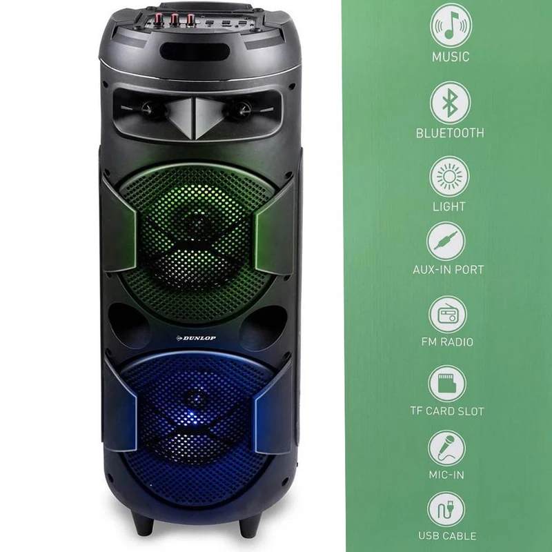 Cassa Altoparlante Speaker Bluetooth con Effetti Luce LED Portatile USB Aux MP3