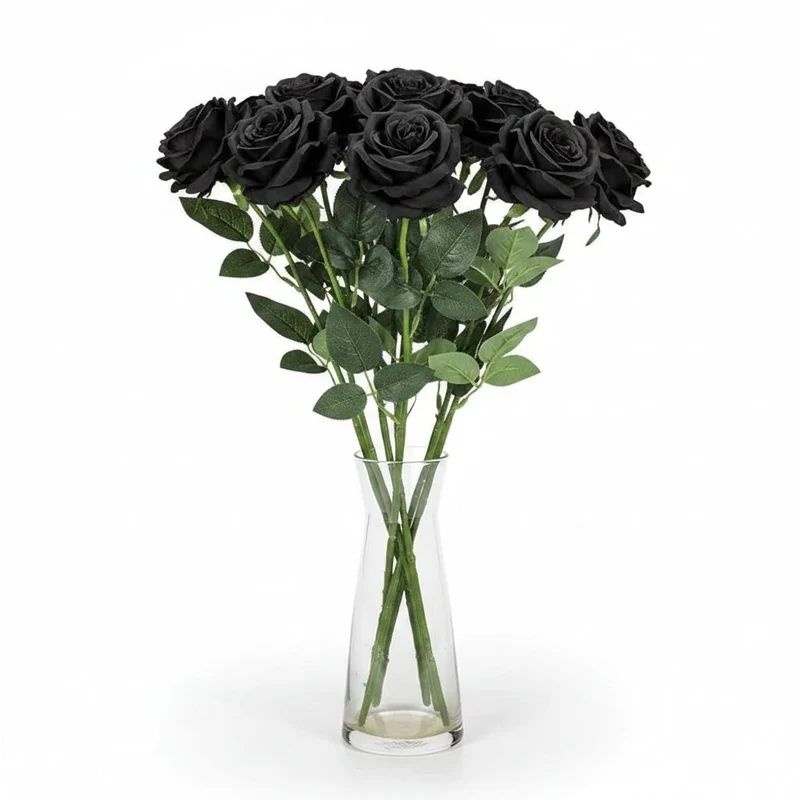 Artificial Flower Arrangements with Realistic Roses and Open Blooms for Vase Décor