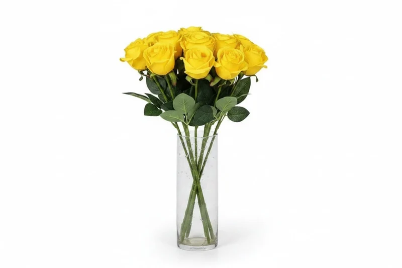 Artificial Flower Arrangements with Realistic Roses and Open Blooms for Vase Décor
