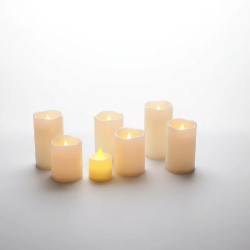 Flameless Candles Battery Operated LED with Flickering Flame Effect and Wavy Wax Edge