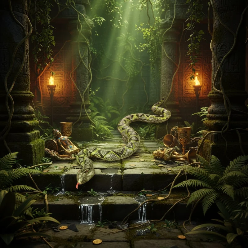 Inflatable Snake Decoration with Realistic Scale Print for Halloween Party Garden