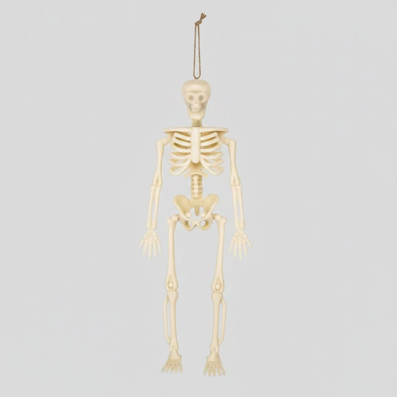 Spooky Skeleton Decorations with Hanging String Poseable Miniature Plastic Ornaments
