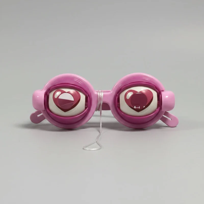 Crazy Eyes Glasses with Moving Eyelids and Spiral Heart Patterns Novelty Party Eyewear