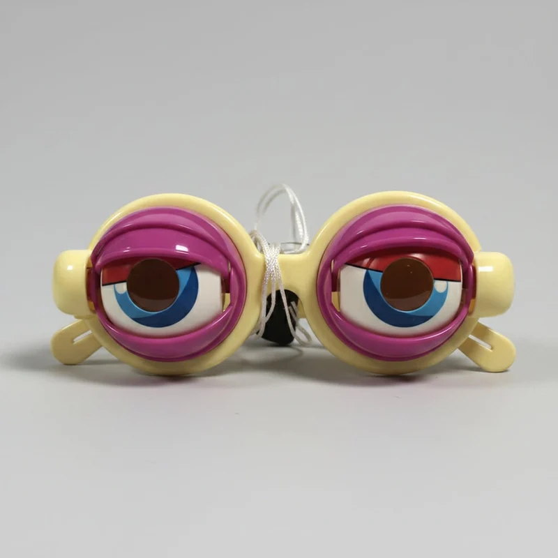Crazy Eyes Glasses with Moving Eyelids and Spiral Heart Patterns Novelty Party Eyewear