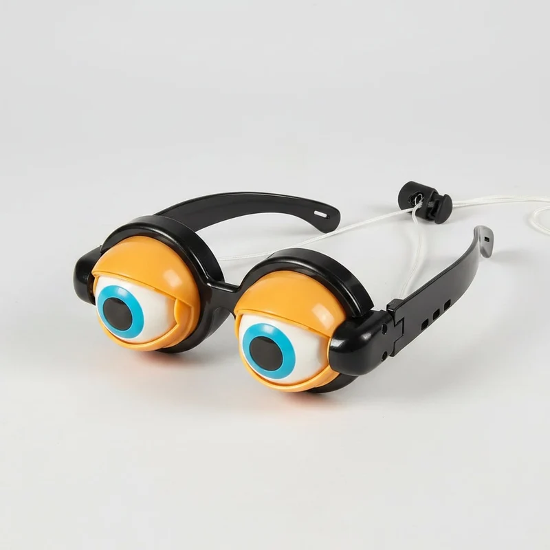 Crazy Eyes Glasses with Moving Eyelids and Spiral Heart Patterns Novelty Party Eyewear
