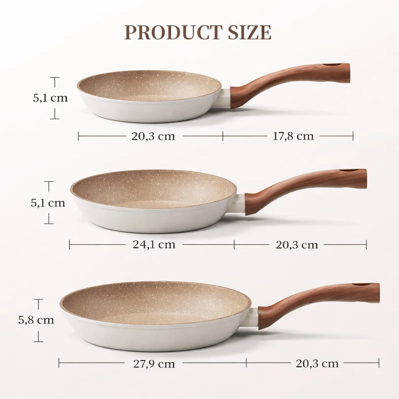 Granite Non-Stick Pancake and Fried Egg Pan with Wood-Look Handle