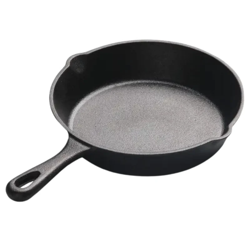 Cast-Iron Pan for Pancakes and Fried Eggs with Two Pouring Spouts, for Induction Cooking