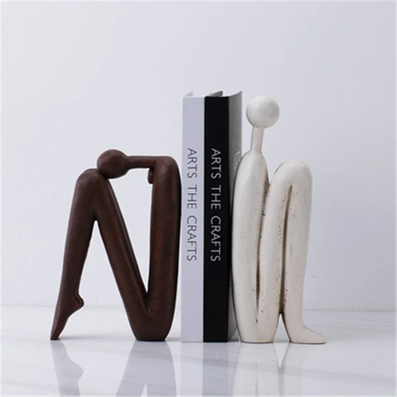 Boekensteunen sculpturaal – Zwaar porselein met antislip onderkant