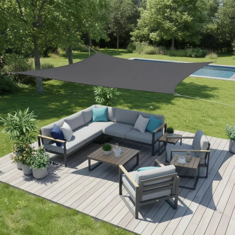 Zonnedoek rechthoekig – Waterdicht met UV-werende dichte weving