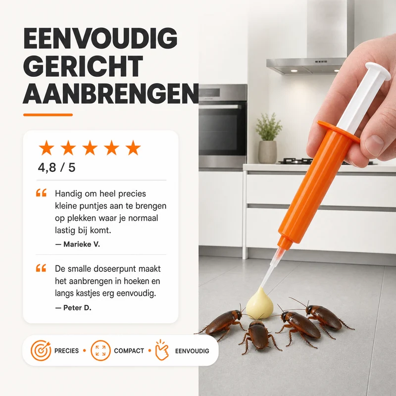 Kakkerlakken Gel 3 Stuks – Lokmiddel met Precisieapplicator voor Gerichte Bestrijding