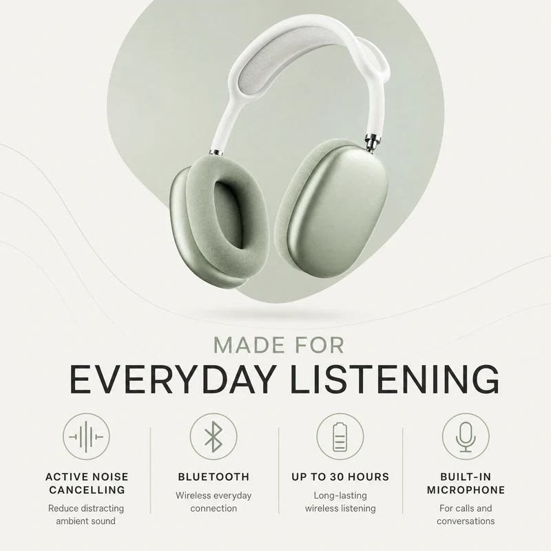 Bluetooth Koptelefoon – Draadloos, Comfortabel & Met Actieve Ruisonderdrukking