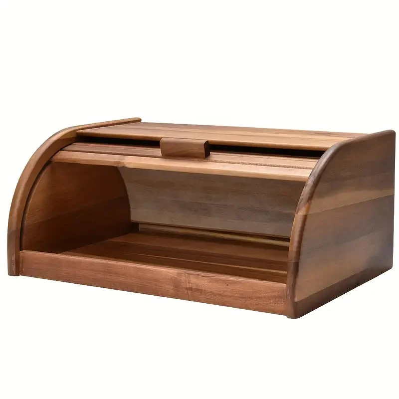Houten brooddoos – massief met schuifdeksel voor op het aanrecht